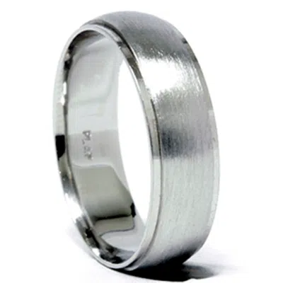Pompeii3 Mens 950 Platinum 6mm Brushed Wedding Band Ring New In Multi