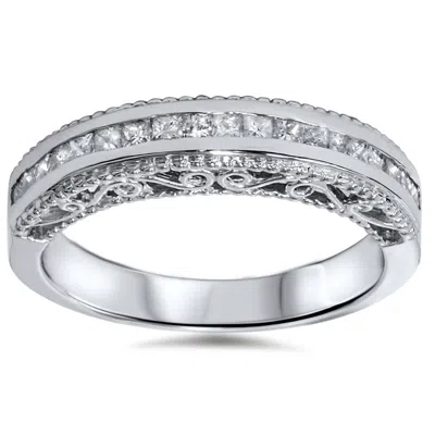 Pompeii3 1/2ct Princess Cut Vintage 14k Diamond Anniversary Ring In Multi