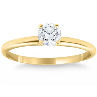 Pompeii3 14k Yellow Gold 5/8 Ct Round Solitaire Diamond Engagement Ring In Multi
