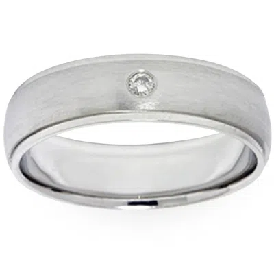 Pompeii3 Mens Bezel Diamond Solitaire 14k White Gold Wedding Ring Band In Multi