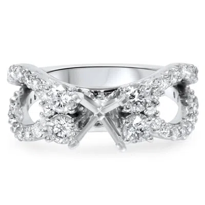 POMPEII3 1 1/5CT DIAMOND ENGAGEMENT RING SETTING 14K WHITE GOLD 