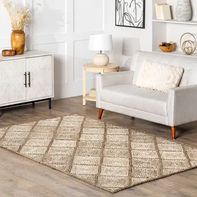 Nuloom Meja Moroccan Lattice Jute Area Rug