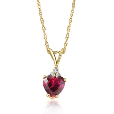 Pompeii3 1/2ct Diamond & Ruby Heart Pendant 14k White Yellow Or Rose Gold Necklace 1/2" In Multi