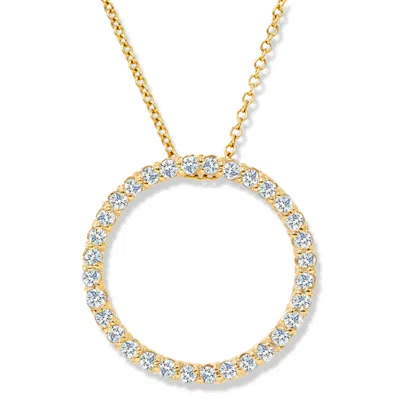 Pompeii3 1/2ct Circle Of Life Diamond 14k White Or Yellow Gold Pendant Necklace In Multi