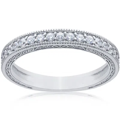 Pompeii3 1/2ct Vintage Diamond Wedding Ring 14k White Gold In Multi