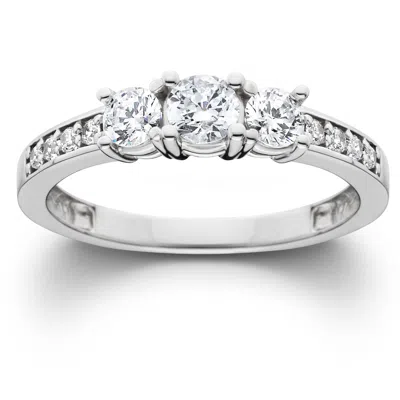 Pompeii3 1ct Diamond Three Stone Ring 14k White Gold In Multi