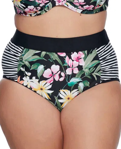 Skye Waverly High Waist Bikini Bottom - Plus In Elysian Fields In Multi