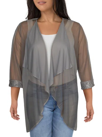 R & M RICHARDS WOMENS DRAPEY OPEN FRONT CARDIGAN TOP 