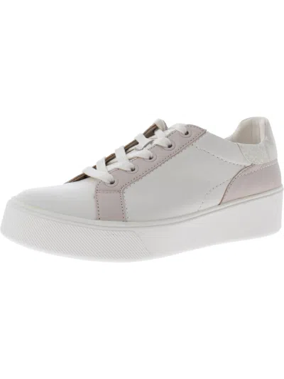27 Edit Marisol Womens Leather Colorblock Casual And Fashion Sneakers In White