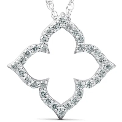 Pompeii3 1/3 Ct Diamond Floral Designer Pendant 14k White Gold In Multi