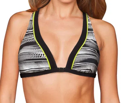 Profile By Gottex Front Closure Sports Bra In Psp Powerline In Multi