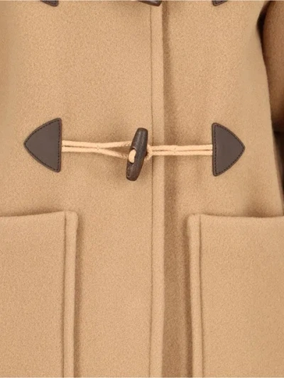 Prada Hooded Wool Coat In Brown