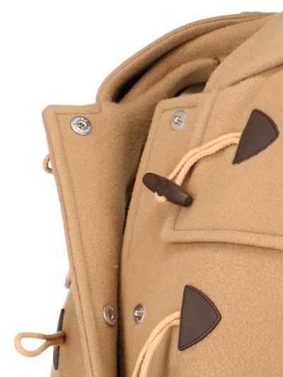 Prada Hooded Wool Coat In Brown