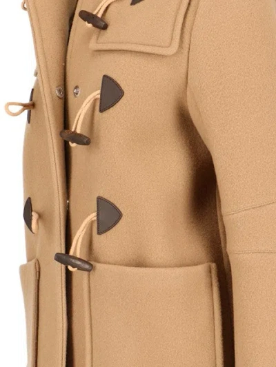 Prada Hooded Wool Coat In Brown