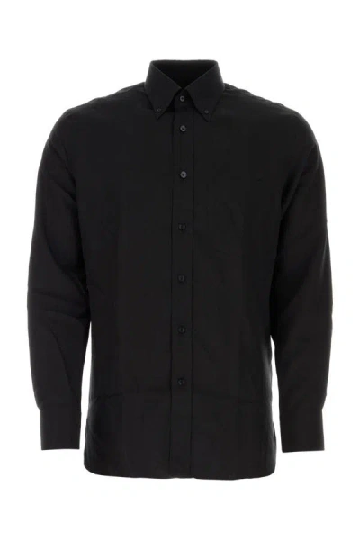 Shop Tom Ford Man Black Lyocell Blend Shirt