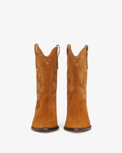 Isabel Marant Duerto 40mm Suede Boots In Cognac-gold