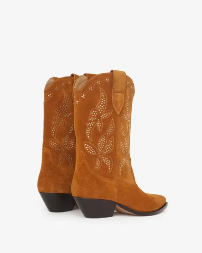 Isabel Marant Duerto 40mm Suede Boots In Cognac-gold