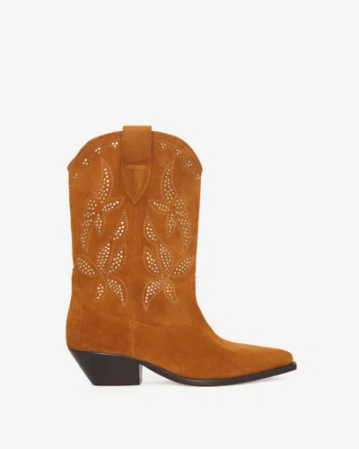 Isabel Marant Duerto 40mm Suede Boots In Cognac-gold