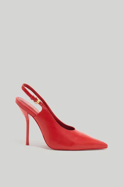 Shop Larroude X Altuzarra Pump In Blood Red Leather