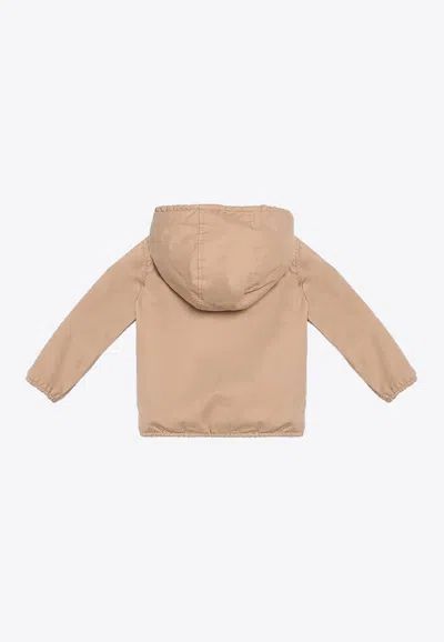 Burberry Reversible Check Cotton Blend Jacket In Beige