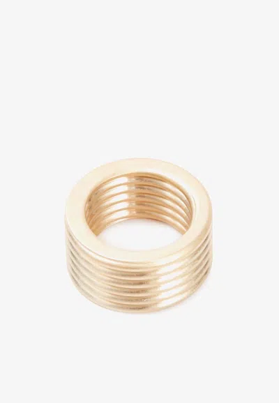 Maison Margiela Bolt And Nut Chunky Ring In Gold