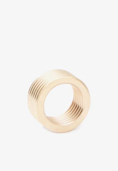 Maison Margiela Bolt And Nut Chunky Ring In Gold