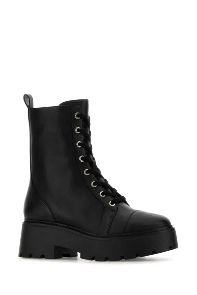 Michael Kors Black Leather Blake Ankle Boots In Black