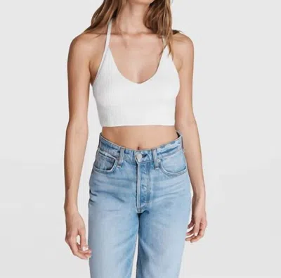Rag & Bone Soleil Ribbed Cotton-blend Bra Top In White