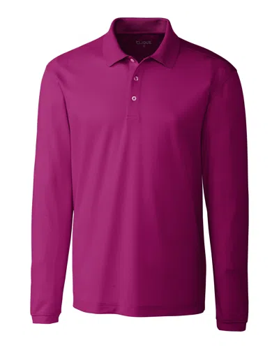 Clique Spin Eco Performance Pique Long Sleeve Mens Polo In Multi