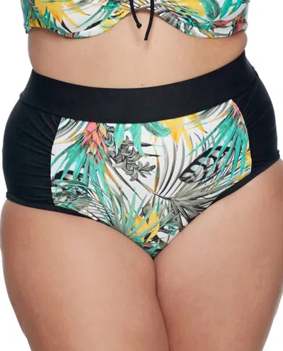 Skye Waverly High Waist Bikini Bottom - Plus In Folia Adley In Multi