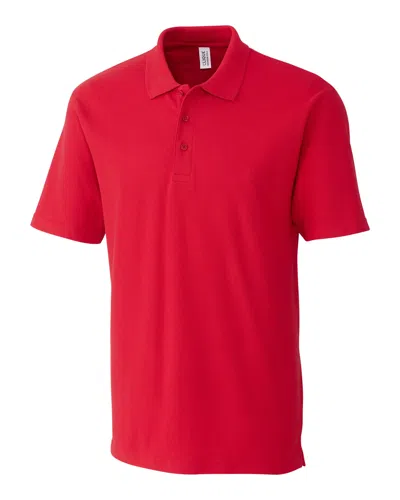 Clique Addison All Cotton Pique Short Sleeve Mens Polo In Red