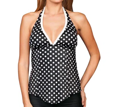 Eco Swim Halter Tankini Top In Eco Pearl Dot In Multi