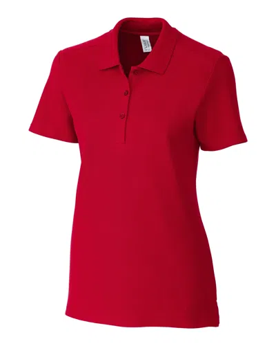 Clique Addison All Cotton Pique Short Sleeve Womens Polo In Red
