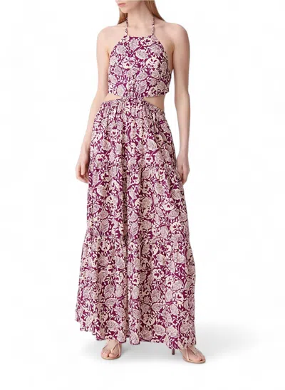 Vanessabruno Costa Robe Longue Maxi Dress In Plum In Pink