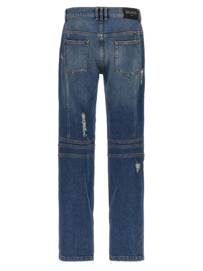 Shop Balmain 'biker' Jeans In Blue