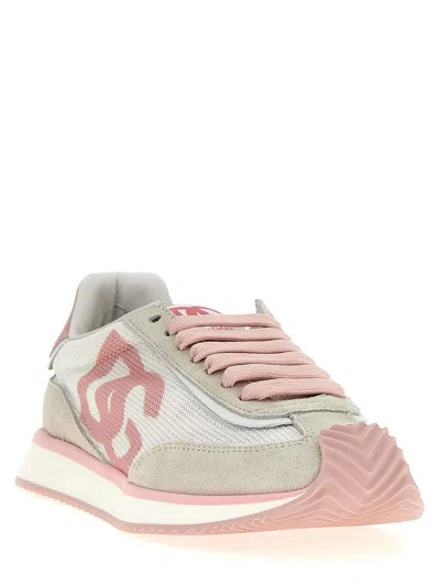 Dolce & Gabbana Mixed-material Dg Cushion Sneakers In Pink