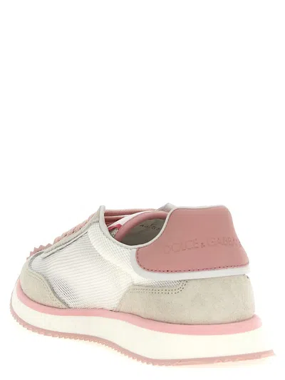 Dolce & Gabbana Mixed-material Dg Cushion Sneakers In Pink