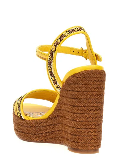 Shop Dolce & Gabbana 'maiolica' Wedges In Yellow