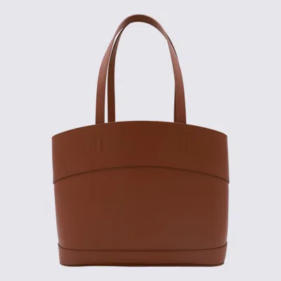 Shop Ferragamo Salvatore  Brown Leather Charming S Tote Bag In New Cognac