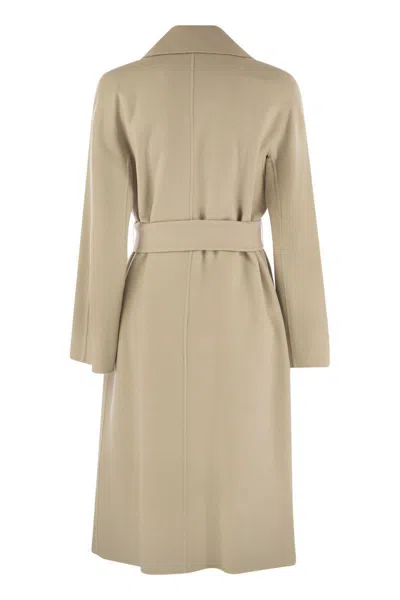 Shop Max Mara Studio Cles - Wool, Cashmere And Silk Coat In Beige