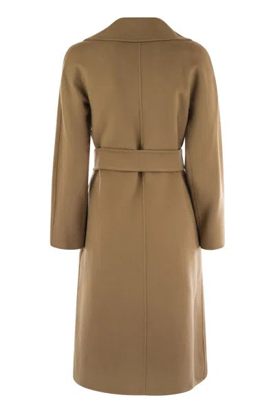 Shop Max Mara Studio Cles - Wool, Cashmere And Silk Coat In Brown