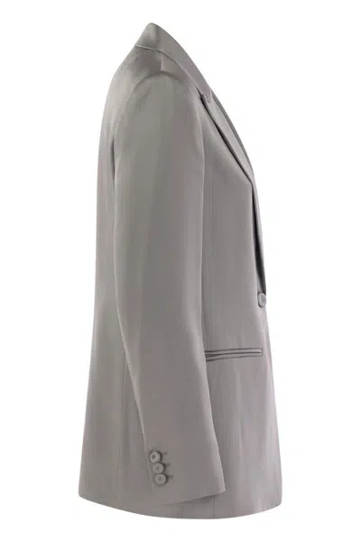 Shop Max Mara Studio Ebert - Blazer In Raso Enver In Silver