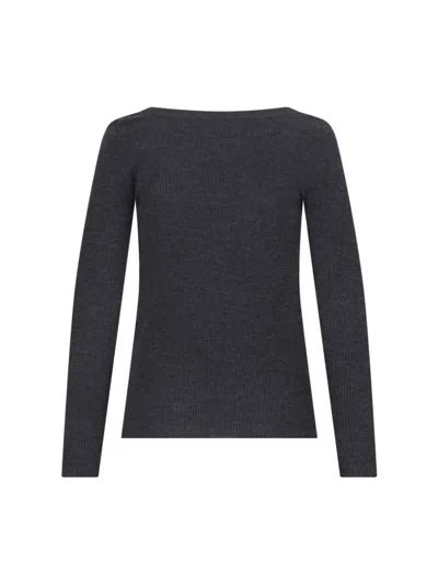 P.a.r.o.s.h Ribbed V-neck Long Sleeve Knitwear In Grey