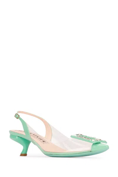 Roger Vivier Virgule Strass Buckle Slingback Pumps In Pvc In 1j67