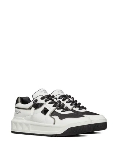 Shop Valentino Garavani One Stud Xl Leather Sneakers In White