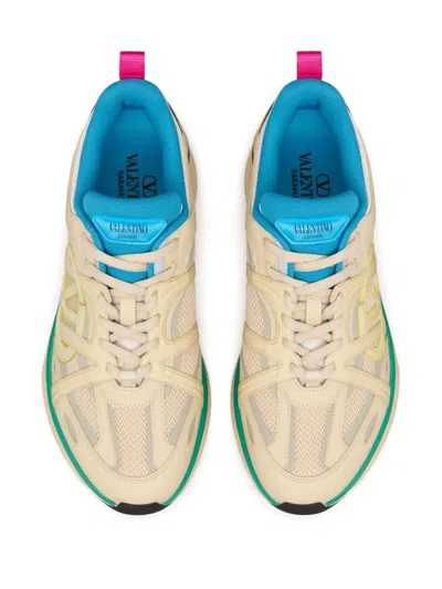 Shop Valentino Garavani Vlogo Easyjog Sneakers In Beige