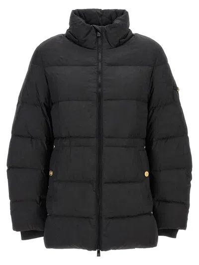 Shop Versace 'barocco' Down Jacket In Black