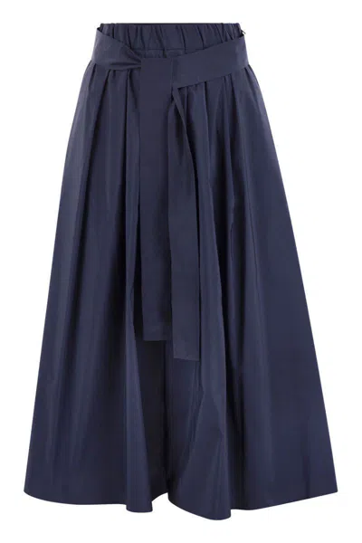 Shop Weekend Max Mara Zarda - Wide Taffeta Skirt In Blue