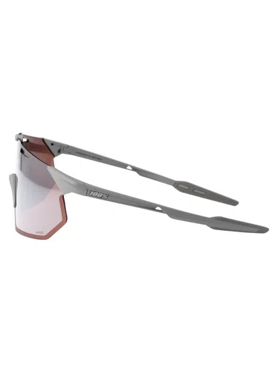 100% Matte Stone Grey - Hiper Crimson Silver Mirror Lens Acetate Sunglasses In Pink