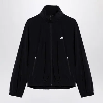 Shop Balenciaga Shrunk Activewear Stretch Nylon Windbreaker Jacket In Black